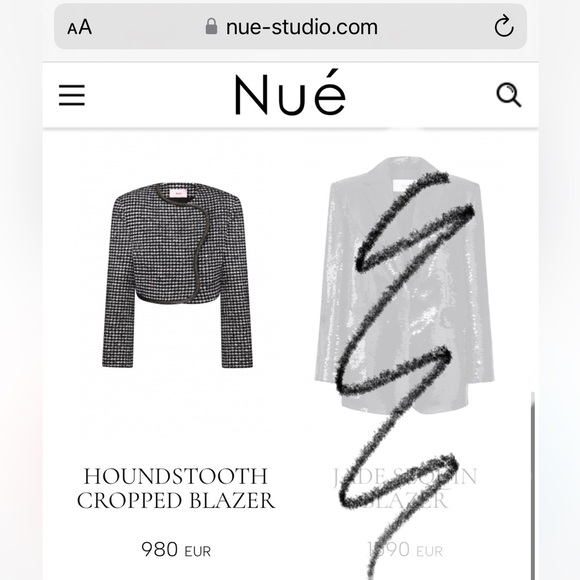 HOUNDSTOOTH CROPPED BLAZER and SKIRT - Picture 2 of 16